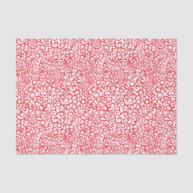 Papier Mousseline Remous rouge (Recto)