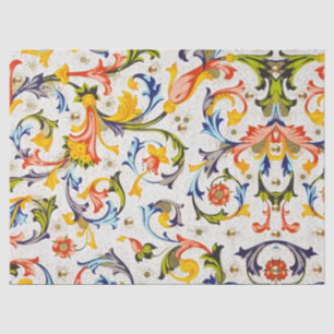 PAPIER MOUSSELINE RENAISSANCE FLORENTINE EAUX FLORALES, FLEURS