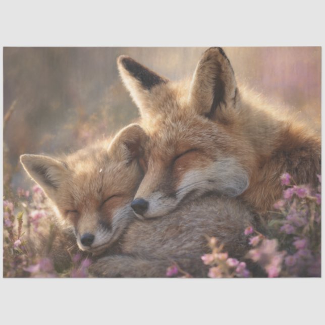 Papier Mousseline Renard de bébé découpage protégé par le Père Fox (Recto)