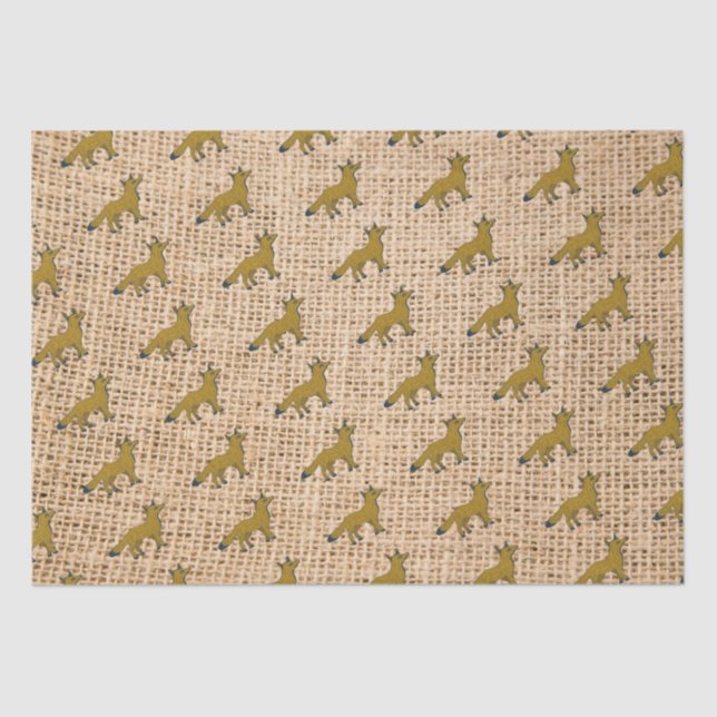 Papier Mousseline Renards sur burlap (Recto)