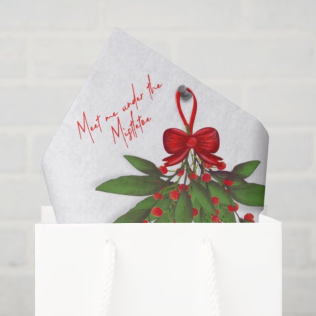 Papier Mousseline Rencontrez-moi sous la Mistletoe Joyeux cadeau de  (Sac cadeau)
