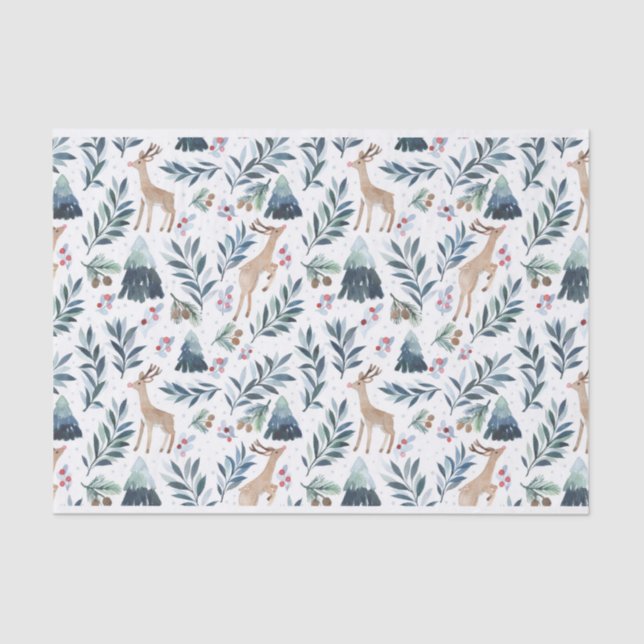 Papier Mousseline Rennes d'aquarelle dans la forêt (Recto)