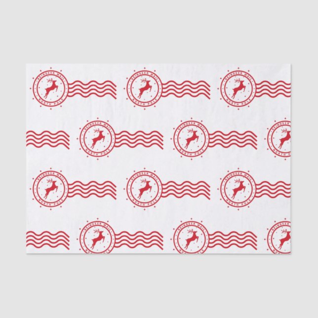 Papier Mousseline Rennes de Noël (Recto)