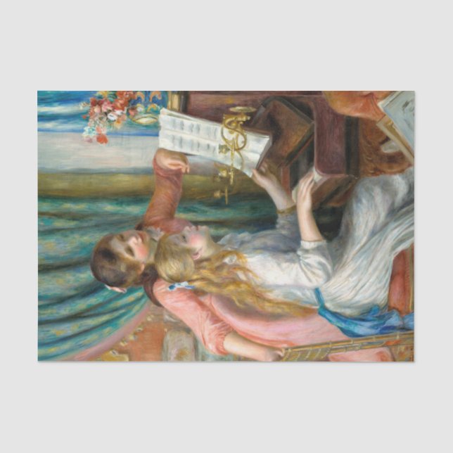 Papier Mousseline Renoir Girls at the Piano Impressionism Painting (Recto)