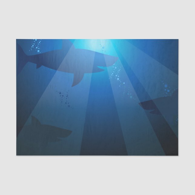 Papier Mousseline Requins nageant (Recto)