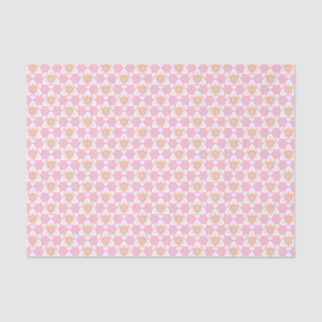 Papier Mousseline Ressort de jonquille rose (Recto)