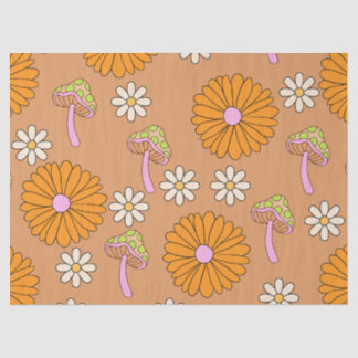 Papier Mousseline Retour aux les années 70 salades et champignons or