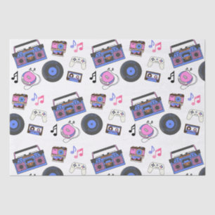 Papier Mousseline Retro 1980's Era Music Anniversaire