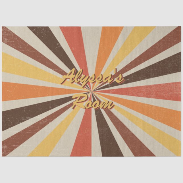 Papier Mousseline Retro 60s les années 70 Sunburst Striped Nom de la (Recto)