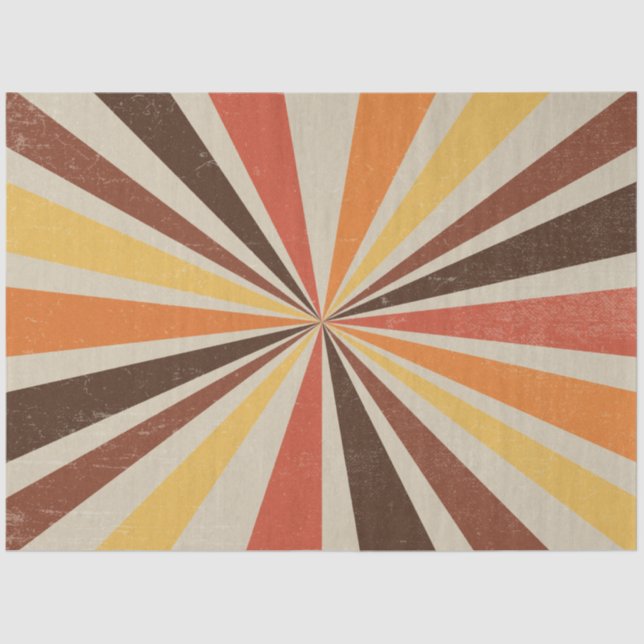 Papier Mousseline Retro 60s les années 70 Sunburst Striped Orange Go (Recto)