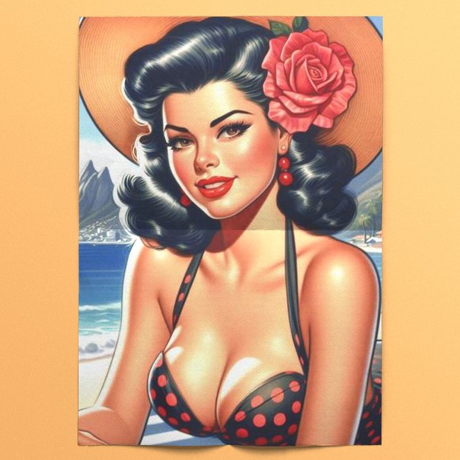 Papier Mousseline Retro Beach Summer Pin-up (Créateur téléchargé)