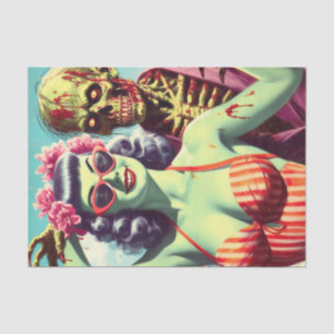 Papier Mousseline Retro Beach Zombie Pin Up