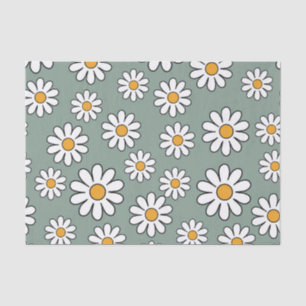 Papier Mousseline Retro Boho Cute Daisy Motif Floral
