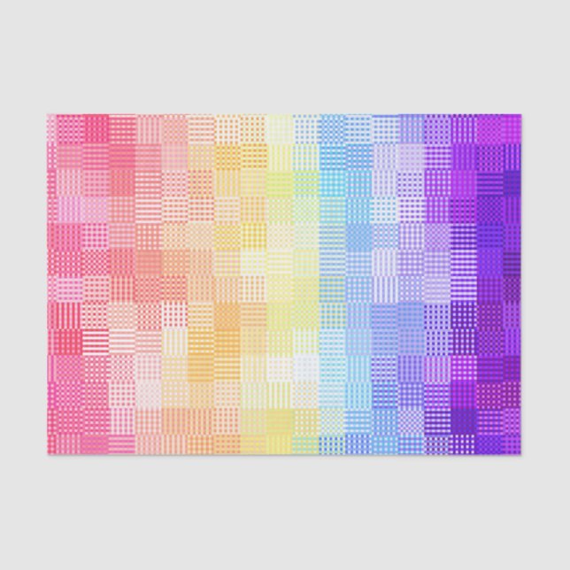 Papier Mousseline Retro Boho Funky Quirky Xenogender Plaid Pride (Recto)