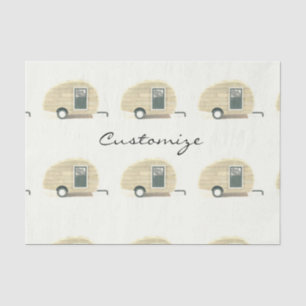 Papier Mousseline Rétro campeur vintage customisé de larme