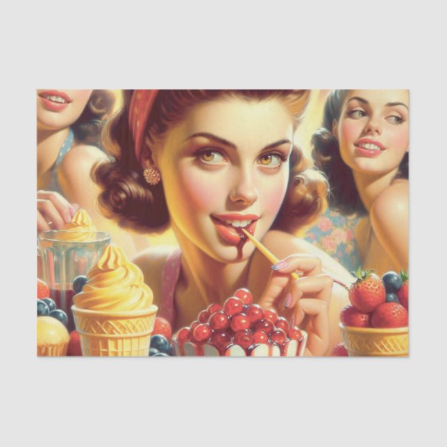 Papier Mousseline Retro Candy Girls (Recto)