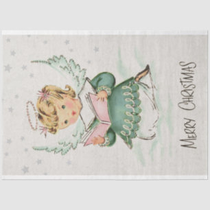 Papier Mousseline Retro Christmas Angel Decoupage