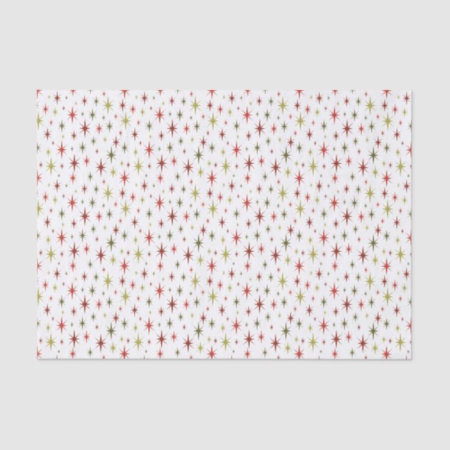 Papier Mousseline Retro Christmas Tissue Paper 1950s Stars (Recto)