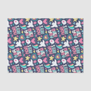 Papier Mousseline Retro Coeur Romance Amour Motif Saint Valentin