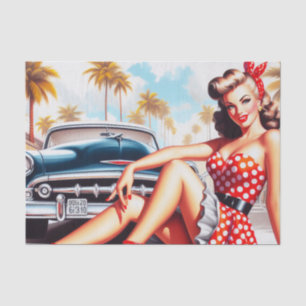 Papier Mousseline Retro Girl Classic Pin Up