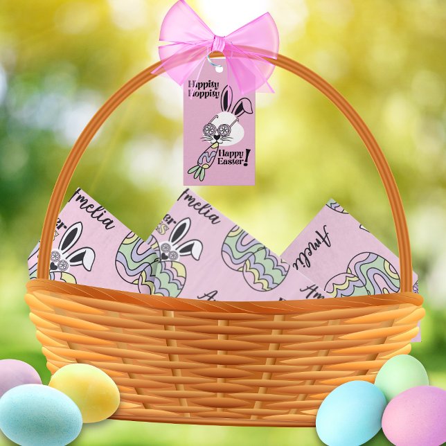 Papier Mousseline Retro Groovy Easter Personalized Tissue Paper (Listing is for tissue paper the gift tags are sold separately in this collection )