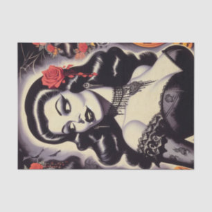 Papier Mousseline Retro Halloween Goth Pin-up