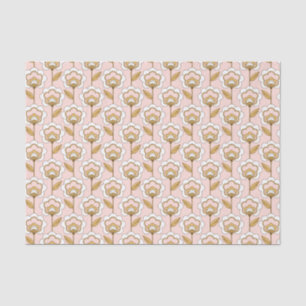 Papier Mousseline Retro Jardin rose motif floral