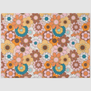 Papier Mousseline Retro les années 70 Daisy Super Floral Vintage Déc