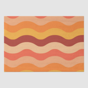 Papier Mousseline Rétro les années 70 super vagues abstraites orange