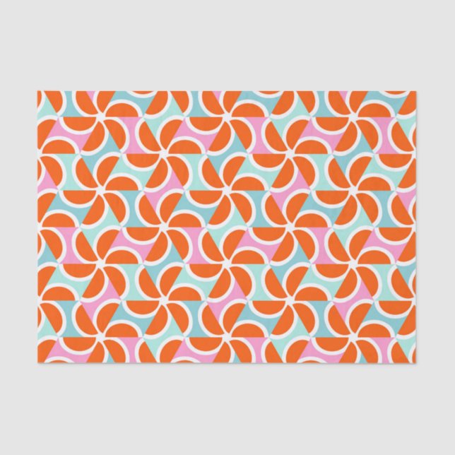 Papier Mousseline Rétro motif orange de cale (Recto)