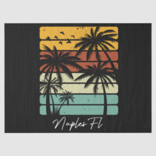 Papier Mousseline Retro Naples Florida Vintage 70's 80's Beach Style