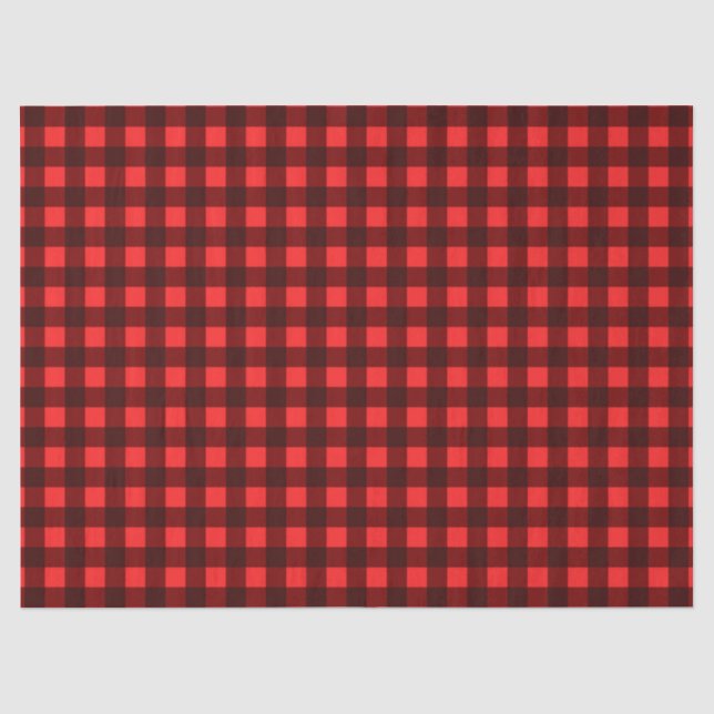 Papier Mousseline Rétro plaid de tartan rouge de vacances de Noël (Recto)