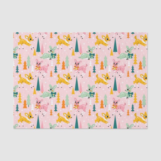 Papier Mousseline Retro Reindeer Wonderland Motif de vacances (Recto)