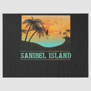 Papier Mousseline Retro Sanibel Island Floride Tropical Sunset Beach
