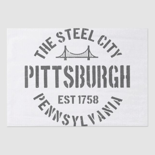 Papier Mousseline Retro Steel City Pittsburgh Pennsylvania Yinz vint (Recto)