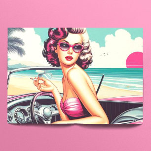 Papier Mousseline Retro Summer Girl