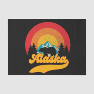 Papier Mousseline Retro Sunset Alaska Juneau Bear Mountains Wildl