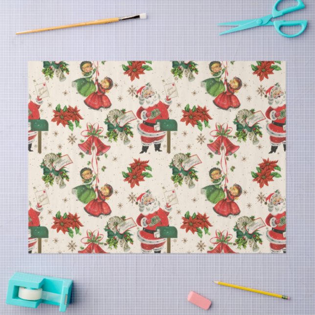 Papier Mousseline Retro Treasures Christmas Tissue Paper (Artisanat)