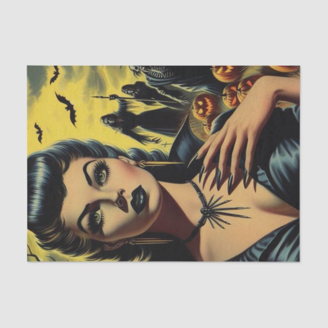 Papier Mousseline Retro Vampire Girl (Recto)