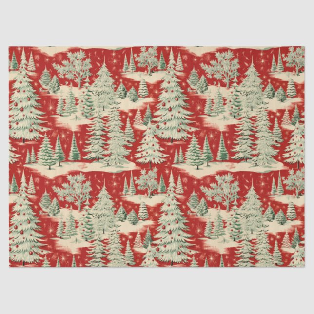 Papier Mousseline Retro Vintage Christmas Landscape (Recto)