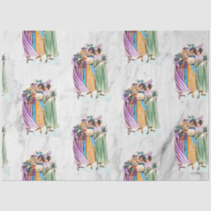 Papier Mousseline Retro Vintage Christmas Party Ladies