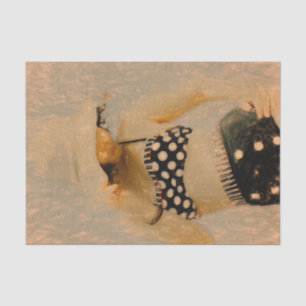 Papier Mousseline Retro vintage fille Polka Dot Bikini Sketch Art