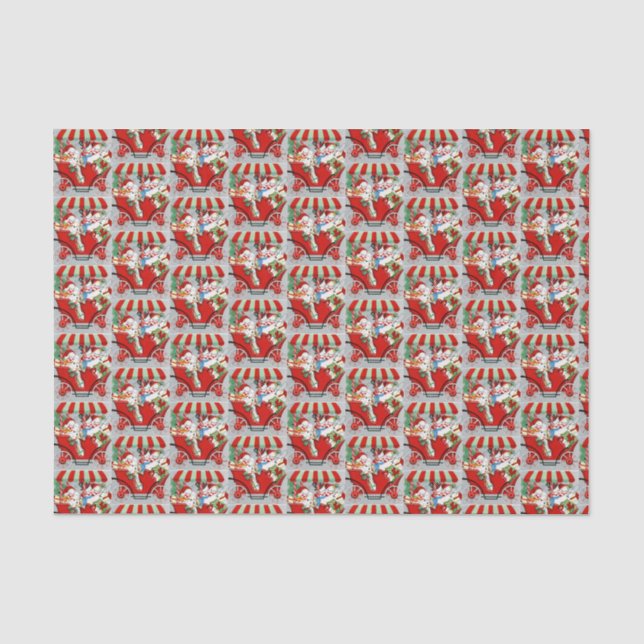 Papier Mousseline retro vintage Noël famille (Recto)