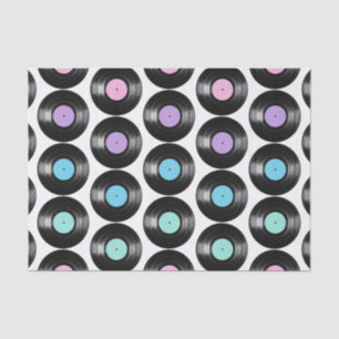 Papier Mousseline Retro Vinyl Records Conception Motif colorée