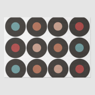 Papier Mousseline Retro Vinyl Records Soixante Anniversaire Musical