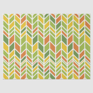 Papier Mousseline Rétro Zig-Zag Orange & Green Chevron