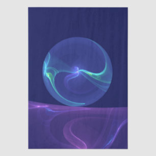 Papier Mousseline Rêve bleu violet lumineux Art fractal abstrait