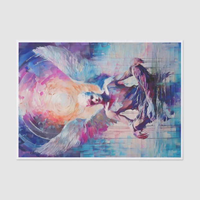 Papier Mousseline Reverence & Sunrise, Collage de papier Angel Guard (Recto)