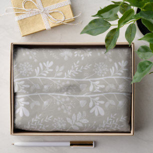 Papier Mousseline Rêverie de Jardin Élégant Beige Neutre Botanique