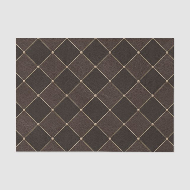 Papier Mousseline Rhombus Brown Grille géométrique Harlequin (Recto)